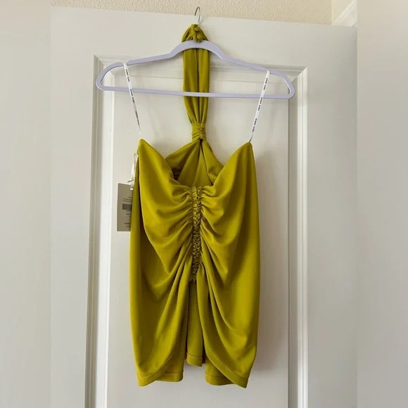 Ronny Kobo Collection Mustard Halter Blouse Size M - Picture 4 of 7